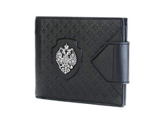 Кожаный кошелёк «Империя» с серебряной накладкой